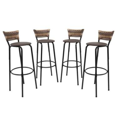 Imagem de Kit 4 Banqueta Cadeira 80cm Balcão Americana Bancada Cozinha Gourmet I