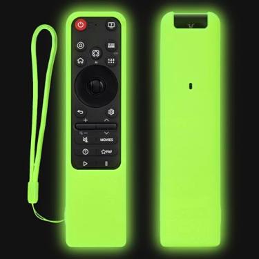 Imagem de Capa verde luminosa para controle remoto LG MR25GA Magic, compatível com Smart TV LG OLED 2025, série C5, B5, G5, M5, controle de voz, à prova de choque, lavável, antiperda com cordão (brilha em verde