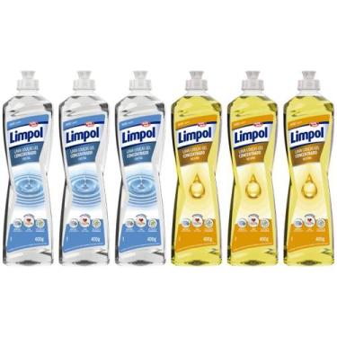 Imagem de Mix de Detergente Gel Concentrado 400ml - Cristal e Neutro - Limpol