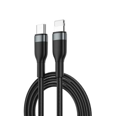 Imagem de WIWU Concise Cabo USB-C x Lightning 30W – 120 cm Preto, Carregamento Rápido PD, Sincronização Estável, Reforço Anti-Dobras, Toque Macio, Durável e Original p/iPhone e iPad