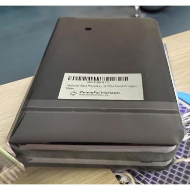 Imagem de Peaceful Horizon Pacote com 2 cadernos pretos de capa dura, 150 páginas brancas pautadas, tamanho pequeno, 14 x 8 cm, anotações, para escola, escritório