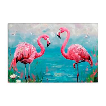 Imagem de Stupell Industries Arte de parede em tela Flamingo Lagoon Duo, design por LSR Design Studio, 20 x 30