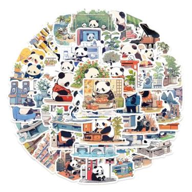 Imagem de Vivieux 50 Pcs Cute Panda Graffiti Stickers - Suitable for Laptops, Guitars, Bottles, Skateboards, Suitcases, Car Bumpers - Perfect for Children, Girls and Teenagers