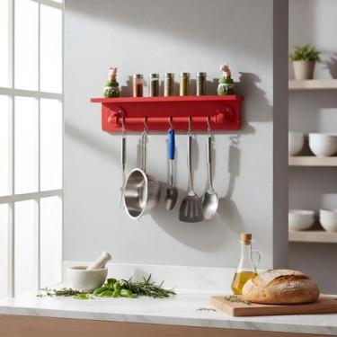 Imagem de Prateleira para Temperos e Suporte Utensílios e Panelas Cozinha Estilo