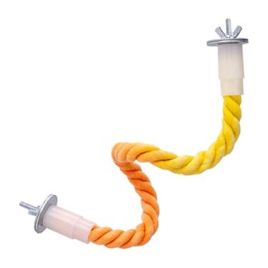 Imagem de Generic Poleiro de corda para pássaros, suporte para papagaios, brinquedo de escalada colorido de fácil instalação para playground de animais de estimação, 25.5cm