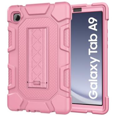 Imagem de Azzsy Capa para Samsung Galaxy Tab A9 8,7 polegadas 2023 modelo (SM-X110/X115/X117), capa protetora resistente à prova de choque de alto impacto, ouro rosa
