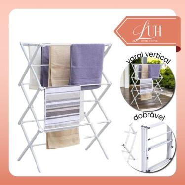 Imagem de Varal Vertical Retrátil Dobrável Sanfonado de Chão Estender Organizar 