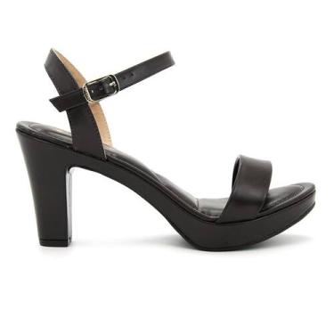 Imagem de Sandália Feminino 411004 Via Uno Salto Alto Grosso Meia Pata Casual, 3
