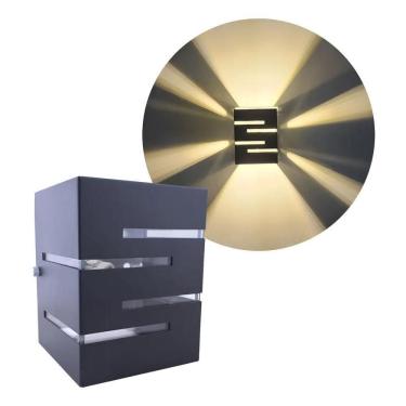 Imagem de Arandela Parede Externa Interna 2 Focos E Frisos Preto Bivo