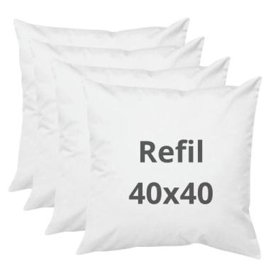 Imagem de Kit: 4 Almofadas de enchimento - refil 40x40cm 100% fibra - antialérgi