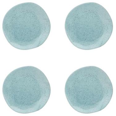 Imagem de Jogo Conjunto 4 Pratos Sobremesa Oxford Porcelana Ryo Blue Bay 21,5 cm