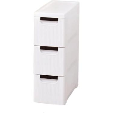 Imagem de Gavetas De Armazenamento Empilháveis Carrinho De Gaveta De Armazenamento Estreito, Armário De Chão De Banheiro Fino Com Gaveta Deslizante, Torre De Armazenamento Com Rodas, Uni, 3 Drawer
