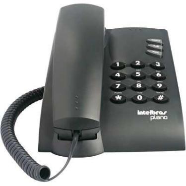 Imagem de Telefone De Mesa E Parede Com Fio Preto Pleno Intelbras Homologação: 2