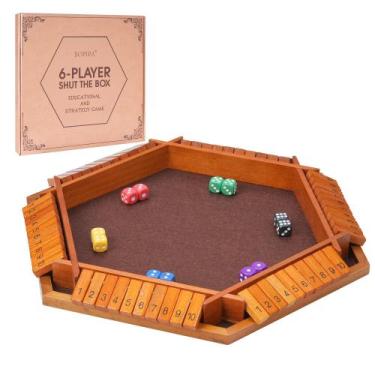 Imagem de Tabuleiro de madeira de estilo vintage Shut The Box Dice Game BOPIPA