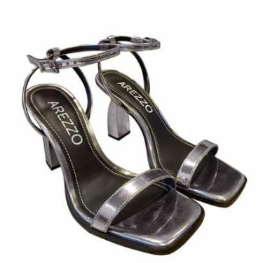 Imagem de Sandália Arezzo Salto Médio Prateado-Feminino