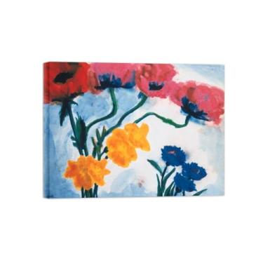 Imagem de Pôster e impressões em tela de flores vintage - reprodução de pintura de arte de parede famosa - Flores 3 imagens prontas para pendurar 30 x 40 cm 12 x 16 pol. Tela embrulhada