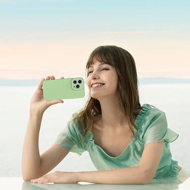 Imagem de Capa de silicone líquido para iPhone 15 Pro Max de 6,7 polegadas compatível com Magsafe capa fina de borracha macia para iPhone 15 Pro Max, verde Matcha
