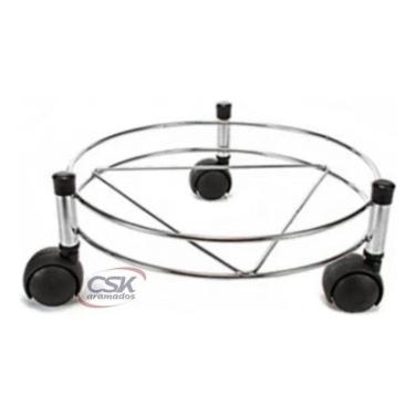 Imagem de Suporte Para Botijão De Gás Com Rodinhas Cromado Csk 8530