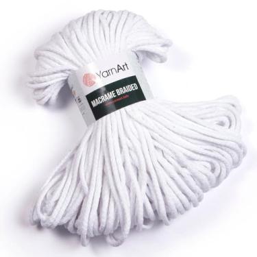 Imagem de YarnArt Cabo macio trançado de macramê de 4 mm, 55% algodão 45% poliéster, 250 g / 67 m – cores pastel e vivas, ideal para tapeçarias, bolsas, tapetes, caminhos de mesa e projetos de macramê DIY (751)