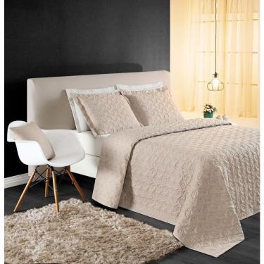 Imagem de Cobre Leito 200 Fios Bordado ágata Queen 03 Peças - Cáqui