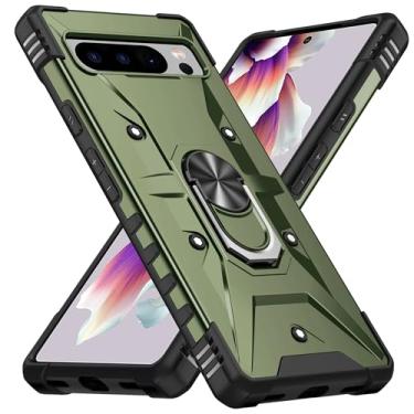 Imagem de SORAKA Capa para Google Pixel 8 Pro com suporte para anel,PC rígido e TPU macio,proteção dupla 2 em 1,compatível com suportes magnéticos para carros