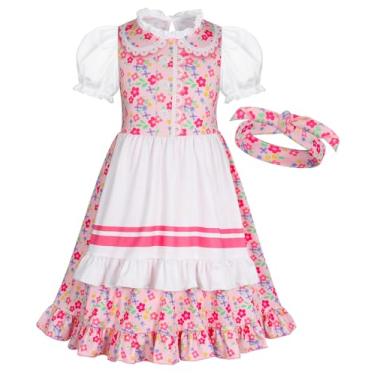 Imagem de WonderBabe Girls Pioneer Costume Floral Colonial Prairie Dress for Little Kids Dresses Fancy Dress Up Clothes size 2-3T
