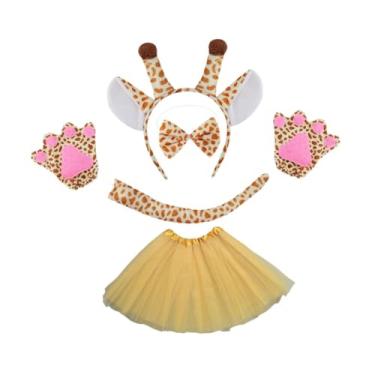 Imagem de Deevoka Animal girafa traje cosplay bandana para baile de máscaras carnaval páscoa vestir-se, Amarelo