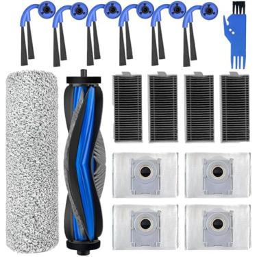 Imagem de Odashen Kit de acessórios de substituição de 17 peças para aspirador Ecovacs Deebot X9 pro Omni / x9 Pro, 1 escova principal, 6 escovas laterais, 4 filtros HEPA, 4 sacos de pó, 1 escova de rolo, 1