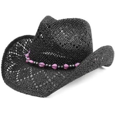 Imagem de Chapéu de cowboy Pro Celia masculino e feminino, cowgirl, palha, miçan