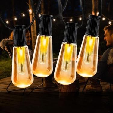 Imagem de Varal de Luz 4,5m 20 Led de Luz Solar Externa à Prova D'áGua para Natal e Decoração de Jardim Recarregável Usb(Branco Quente,Kit de 10 Led)