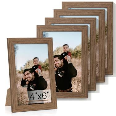 Imagem de Heimlove Conjunto de 5 porta-retratos 12,7 x 17,8 cm, porta-retratos de 12,7 x 18 cm, porta-retratos 12,7 x 17,8 cm, colagem de galeria de parede ou suporte de parede, moldura de pôster para documento