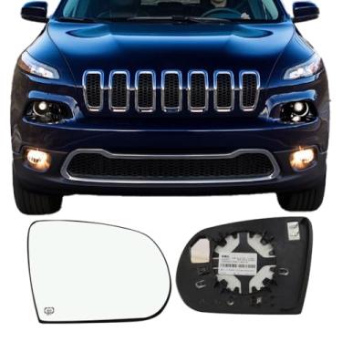 Imagem de Vidro espelhado lateral do passageiro para Jeep Cherokee 2014-2019, para Jeep Compass 2017-2021, vidro espelhado lateral direito aquecido para Jeep Cherokee 2014 2015 2016 2017 2018 2019, bússola 2017