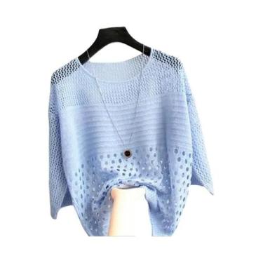 Imagem de Top De Malha De Seda Branca Com Decote Vazado, Blusa Feminina Leve Par