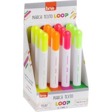 Imagem de Caneta Marca Texto, BRW, Loop, 4 Cores, Display com 12
