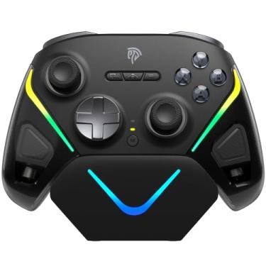 Imagem de EasySMX D10 Wireless Controller with Smart Charging Dock – TMR Anti-Drift Joysticks, Dual-Mode Hall/Tactile Triggers, 1000Hz Polling, Mechanical Buttons, RGB Lighting – Bluetooth/2.4G Gamepad for PC