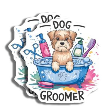 Imagem de Ímãs de tosador de cães - Decoração de cuidados com animais de estimação - Ímãs temáticos de cachorro fofo - Pacote com 2 - Feito nos EUA - PLDFMAG4702