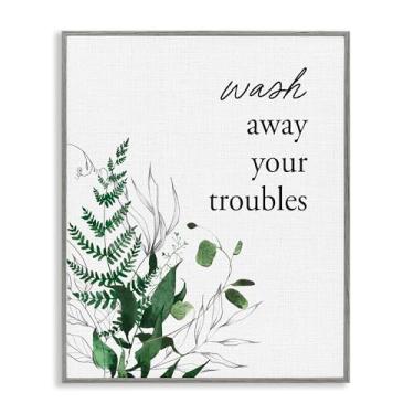 Imagem de Stupell Industries Floresta Folhagem Wash Away Arte Giclée emoldurada preta, design por Lettered and Lined, 20 x 16