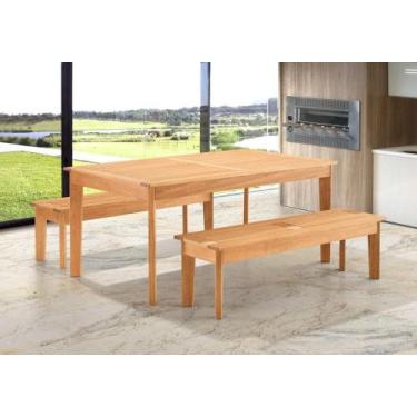 Imagem de Banco 1,40m Ripado para Áreas Externas em Madeira Eucalipto Maior Dura