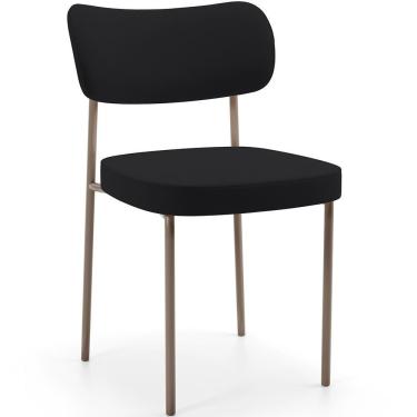 Imagem de Cadeira Decorativa Sala De Jantar Melina Base Arena L02 Suede Preto - Lyam Decor