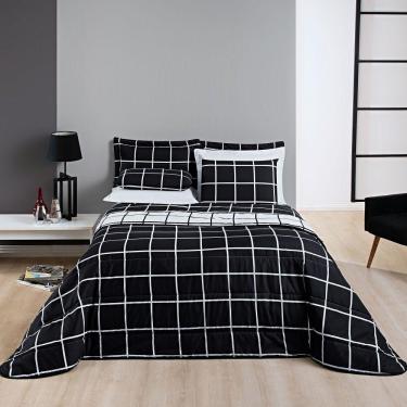 Imagem de Cobre Leito Solteiro Square Micropercal 200 Fios 2Pç - Preto