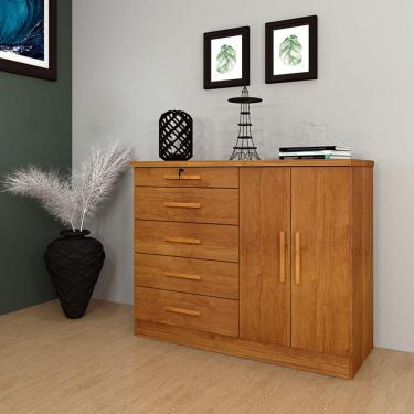 Imagem de Cômoda Para Quarto 2 Portas 5 Gavetas - Istambul-cinamomo - Tcil Móveis