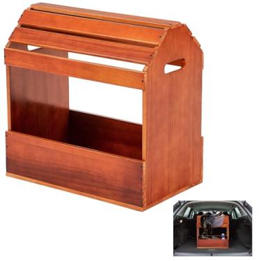 Imagem de Eccliy Suporte de selim arqueado de madeira de pinho 50,8 cm x 30,5 cm x 50,8 cm Rack de sela de carro portátil resistente com prateleira inferior acessórios de sala de armazenamento selas de exibição