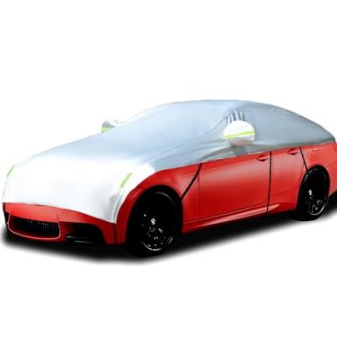 Imagem de Guuffe Capa para metade do carro para para-sol, metade do carro, capa de neve, impermeável, universal, prata com algodão (Sedan)