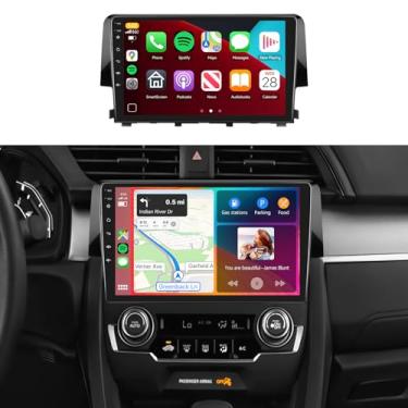 Imagem de Android 13 para rádio Honda Civic 2016-2020, Bluetooth 5.0, estéreo automotivo com carplay sem fio, DSP 46EQ, Android Auto, tela sensível ao toque IPS de 9 polegadas 1280 x 720, câmera de backup IP69K