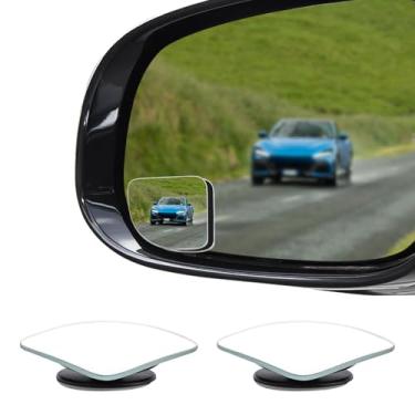 Imagem de Lyxheth 2 peças de espelho de carro convexo de ponto cego, espelho cego lateral, espelhos retrovisores com haste ajustável de grande angular, espelhos de ponto cego de carro universais, acessórios