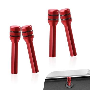 Imagem de Dogary 4 peças de tampa de fechadura de porta de carro, substituição de pinos de trava interna de alumínio, com acessórios decorativos de interruptor de anel de borracha, adequado para a maioria dos