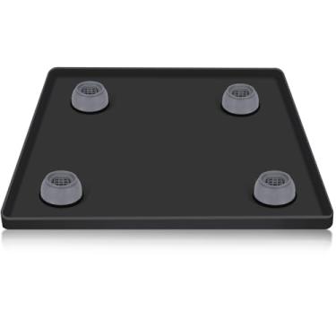 Imagem de AILAHLOE Tapete de silicone de 60 x 60 cm para mini geladeira, freezer, máquina de lavar e secar – Bandeja coletora com almofadas antivibração, protetor de chão para carpete, unidade AC, pequenas