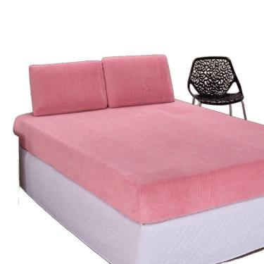 Imagem de Jogo De Lençol Casal Em Manta Plush 3 Peças - Rosa - 100% Poliéster