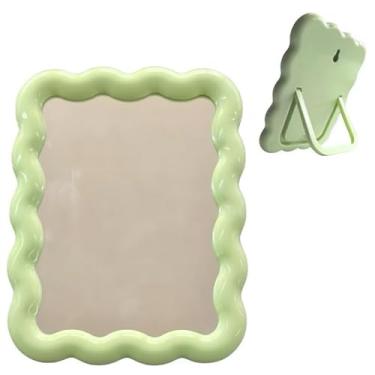 Imagem de Espelho Decorativo De Mesa Parede Multiuso Fofo 5 polegada Espelho De Maquiagem Em Dia Dia(Modelo1 Verde)