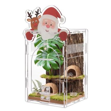Imagem de Gabinete de aranha saltadora de Papai Noel, terrário de habitat de acrílico magnético com portas seguras, 10 x 15 x 15 cm, presente de decoração de mesa pequeno para aranha, louva-a-deus, besouros
